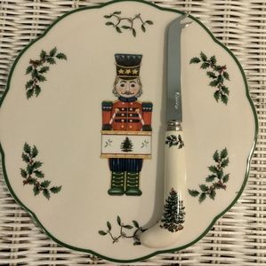 Spode Nutcracker Cheese Dish & Knife